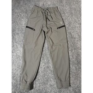 Three nails Jogger Pants Men Small Green Elastic Waist Zip Pocket Cargo Stretch